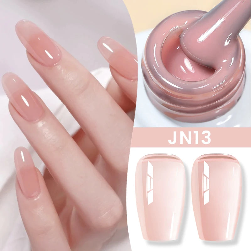 10ml Jelly Nude Gel Nail Polish Autumn Amber Semi Transparent Manicure Soak off UV LED Nails Gel Varnish