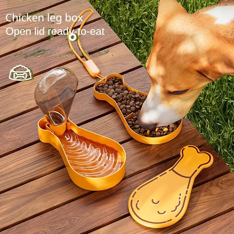 2 in1 Pet Outdoor Portable Bottle feeding and water Dog feeder watering supplies water drinker cat Water fountain