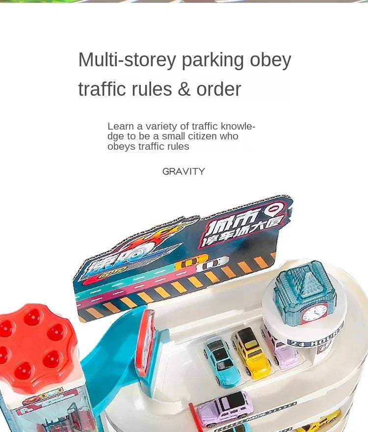 Electric Rail Car Dinosaur Building Parking Lot Adventure Racing Rail Car Toys  Brain Mechanical Interactive Rail Cars