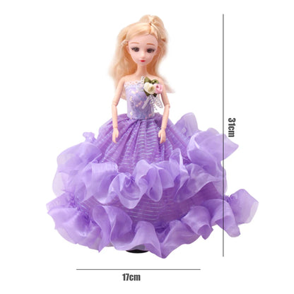 12 Inch/31 Cm Electric Universal Walking Doll With Music And Dance, Wedding Dress Princess