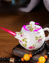 Creative Teapot Gas Lighter Adjustable Flames with Playing Inflation Windproof Red Flame Cigarette Accessories Unique Gift