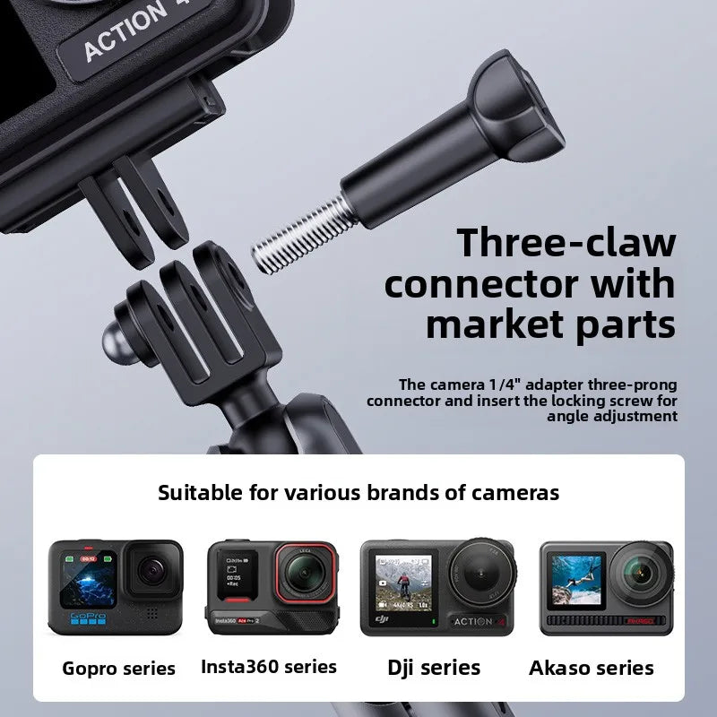 Electric Vacuum Suction Car Action Camera Mount Aluminum Alloy 360 Degree Adjustable Camera Holder for Dashboard and Outdoor Recording