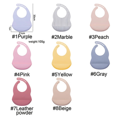 1PCS Waterproof Baby Bibs Newborn Feeding Baby Bib Burp Cloths Adjustable Soft Silicone Bib Baby Accessories Silicone Bib No BPA