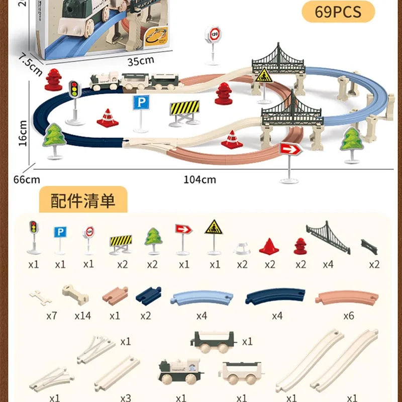 Electric Christmas Track Toy Set DIY Toys Puzzle Assembled Railway Track Building Block Track Toy for  Christma Gift