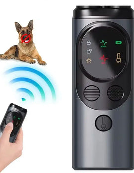 Dog Repeller Ultrasonic Dog Trainer Anti Barking Training Device Rechargeable High Power Dog Repeller With LED Flashlight