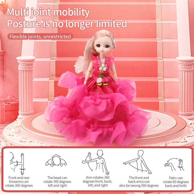 Electric Universal Walking Doll With Music And Dance, Wedding Dress Princess With LED Lights And Pleasant Music, Play House Toy,