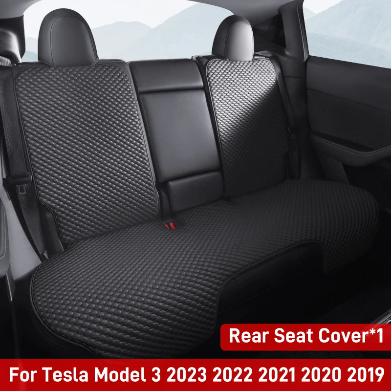 For Tesla Model 3/Highland 3 For 2020-2024 Model 3 Car Seat Cover 5-Seat Ice Silk Seat Cushion Summer Breathable Car Mat Pad