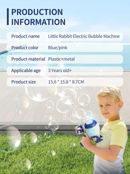 Cartoon Shape Fully Automatic Continuous Foaming Handheld Electric Bubble Gun (Battery And Bubble Liquid Not Included)