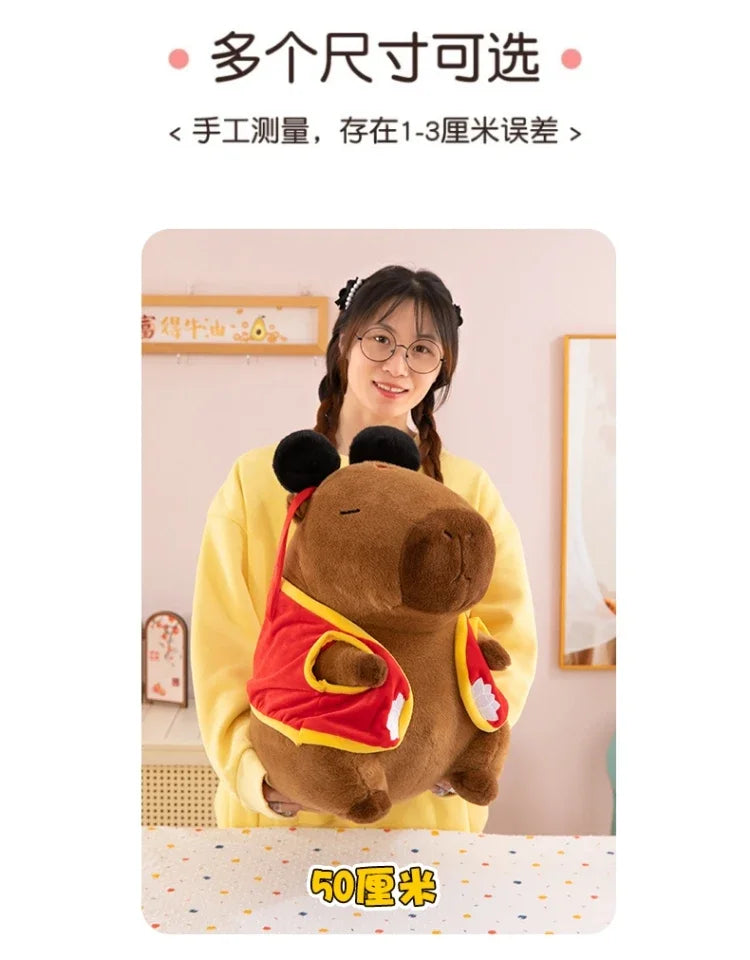 Hot 50cm Nezha Capybara Plush Toys Kawaii Cute Capybara Soft Stuffed Animal Anime Soft Pillow Toy Room Decor Kids Birthday Gift