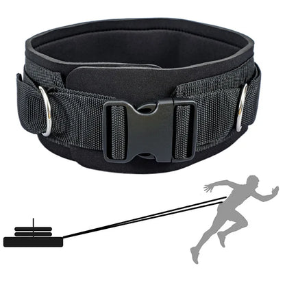 Waist Belt Neoprene Padded Gym Pulley Strap with Rings for Cable Machines Fitness Exercise Speed Agility Resistance Training