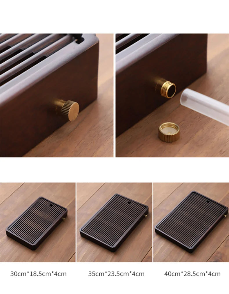 Chinese Natural Bamboo Tea Tray Water Storage Kung Fu Tea Set Simple Rectangular Tea Board Tea Storage Tray