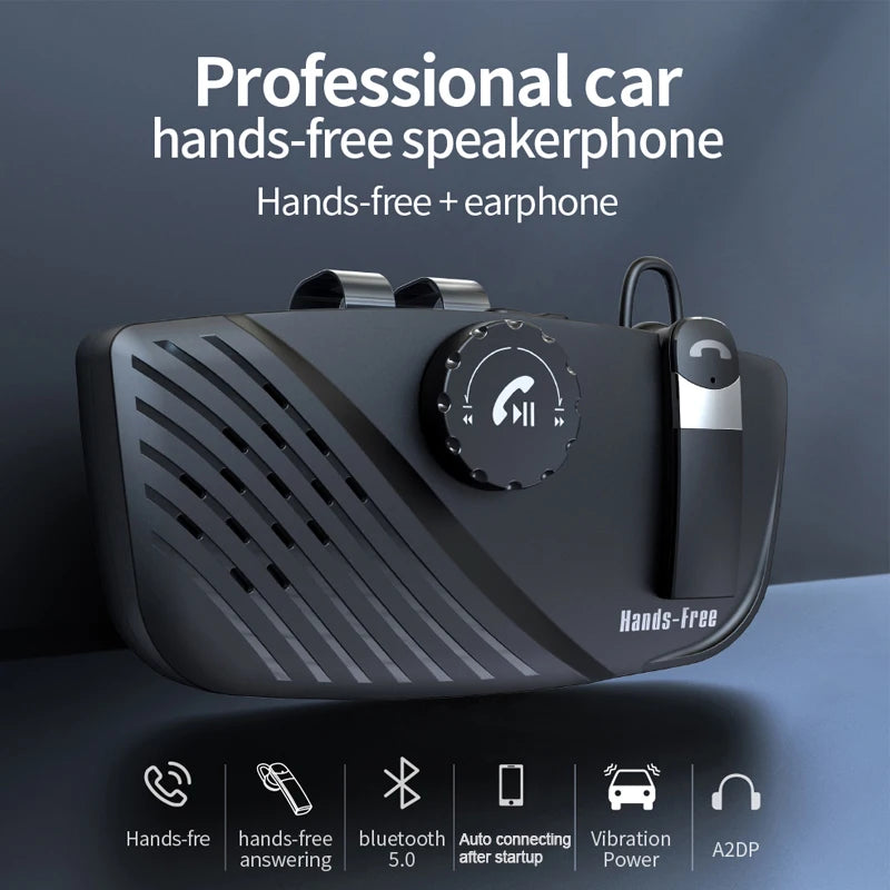 2 in 1 Car BT Phone Sun Visor Hands Free Speakerphone Car Speaker Handsfree Car kit Auto Multifunctional Bt 5.0 Audio Receiver