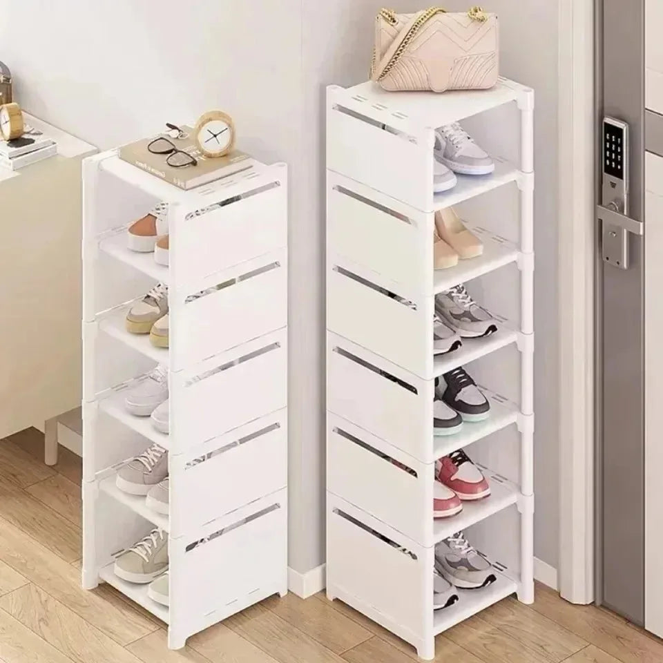 5/6/7/8-Tier Adjustable Shoes Storage Rack Stackable Shoe Cabinet Wall Corner Multiple Layers Modern Freestanding Shoe Organizer