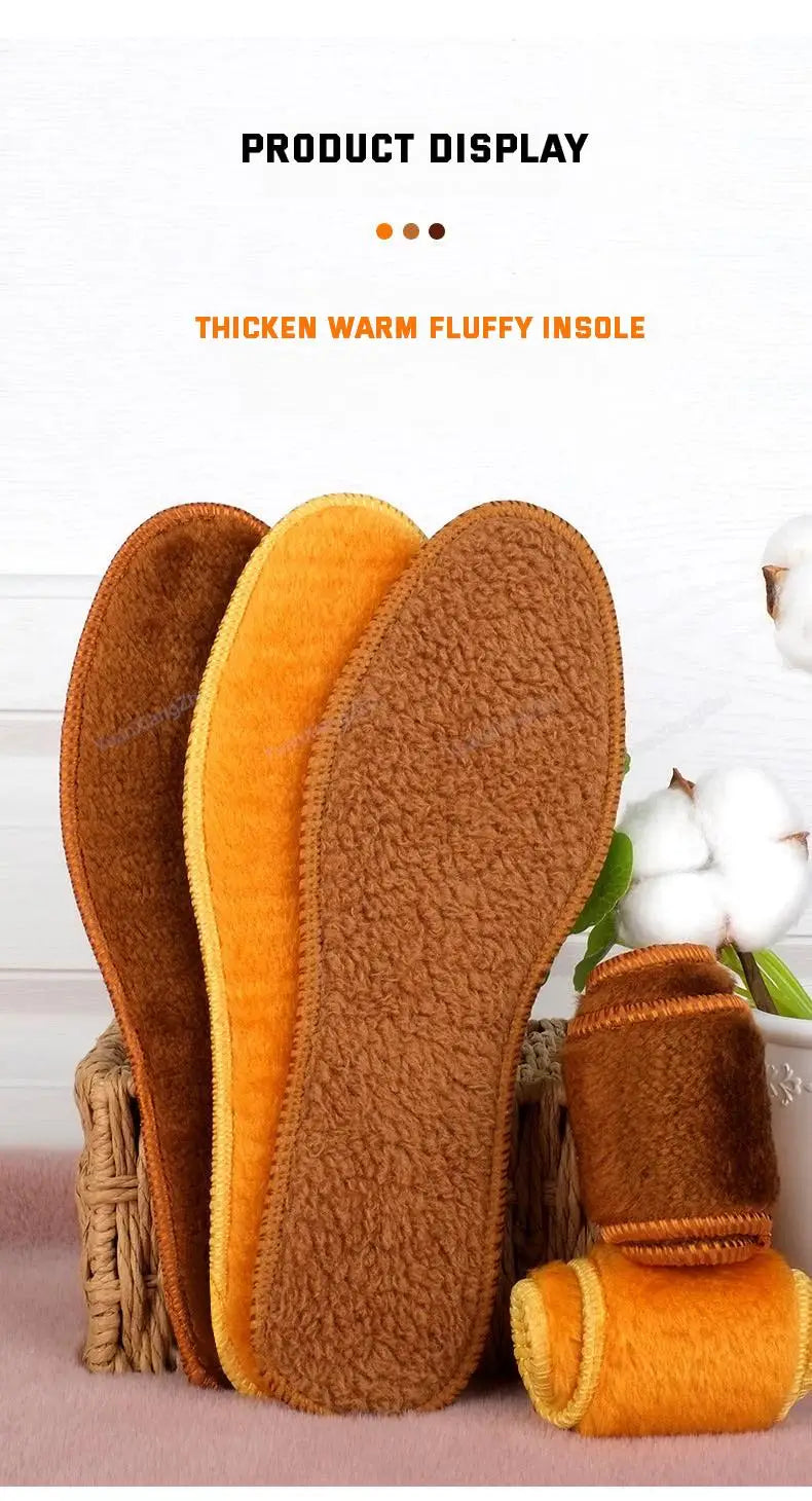 Winter Plush Warm Insole for Shoes Thicken Snow Boots Shoe Sole Thermal Insert Sports Running Insoles Men Woman Heating Pads