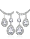 Cubic Zirconia Double Drop Dangle Earrings