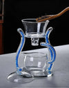 Glass Automatic Lazy Tea Set  Crystal Glass Teapot Set Rotating Cover Kung Fu Heat-Resistant Teapot 6 Cups