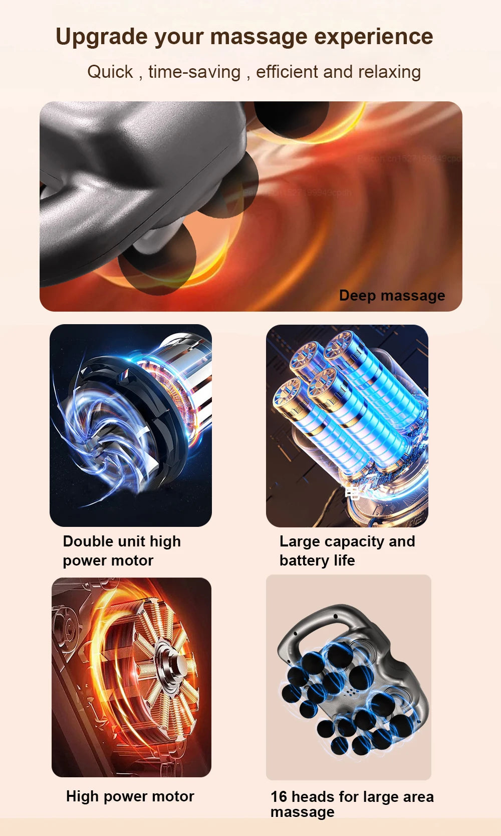 Fascia  Muscle Massager  High Frequency Back Body Waist Massage Machine Professional Electric Shoulder Legs Waist Massager