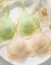 Women’s Lace Transparent Rabbit Ears Push-Up Bra – Soft, Thin, Wire-Free Bralette