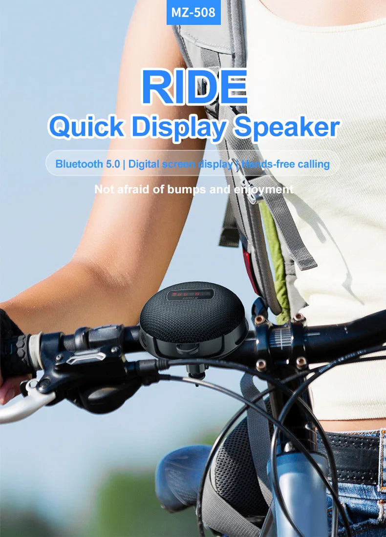 Bicycle Speed Display Speaker PLUS Portable Waterproof Long Battery Life 8W Mini Cycling Wireless Bluetooth Speaker