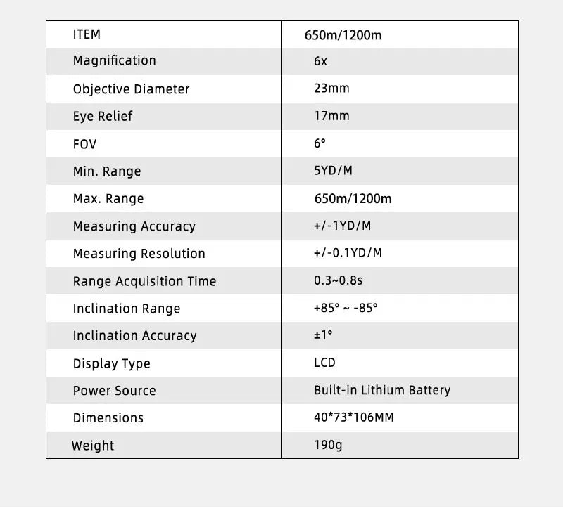 USB Type-C Rechargeable Golf Laser Rangefinder 1200m 650m with Slope Adjusted Flag-Lock Vibration Distance Meter Telescope