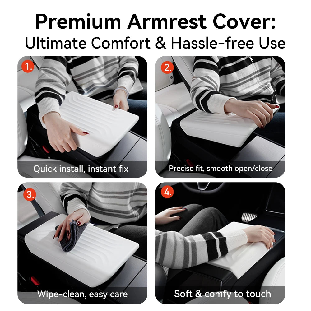 TPE Armrest Cover for Tesla Model Y Juniper Model YL and Model 3 Highland Center Console Protector