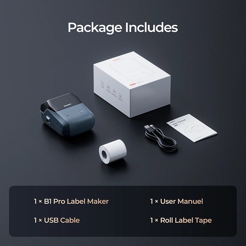 B1 Pro Label Printer 300 DPI, Bluetooth Thermal Label Maker with Red & Black Printing, Photo Labels for Business & Home