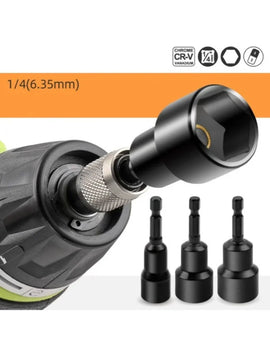 6-19mm Impact-Socket Magnetic Nut Screwdriver Deep Socket Adapter 1/4 Hex Wrench Heads Electric Drill Bit Repairing Hand Tools