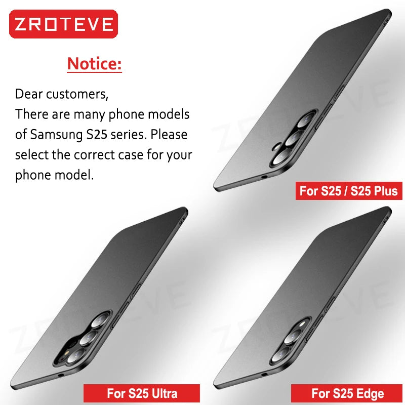 Zroteve Slim Matte Hard PC Case for Samsung Galaxy S26 Ultra / S25 Edge / S24 / S23 – Lightweight Protective Cover