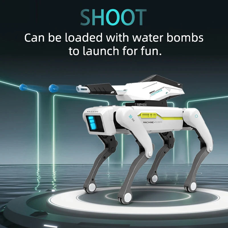 Electric RC Intelligent Robot Dog Multifunction RC Mechanical Dog with turret Educational Toy Bionic Smart Robot Toy