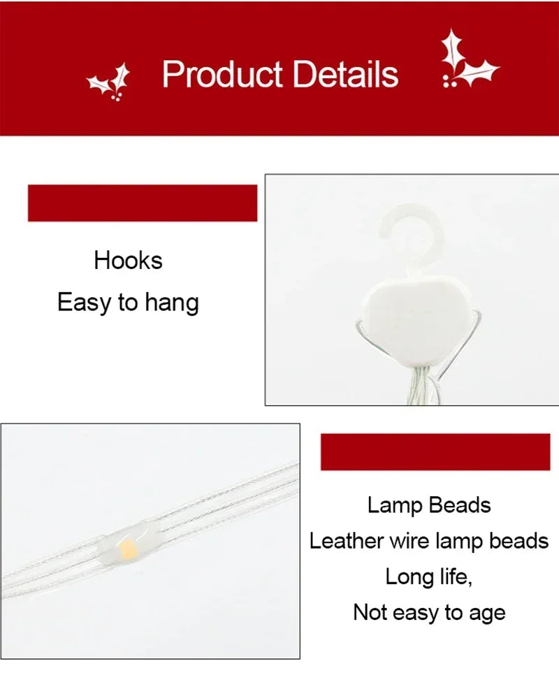 Christmas Decoration LED Ladder Light Strip Climbing Santa Claus Outdoor 8 Modes Christmas Tree For Home Window Christmas Decor