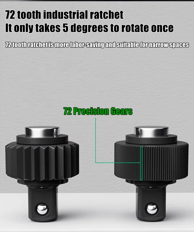 Telescopic Socket Ratchet Wrench for Automotive Repair Adjustable Head Ratchet Set 72 Tooth Quick Release Wrench Manual Tool