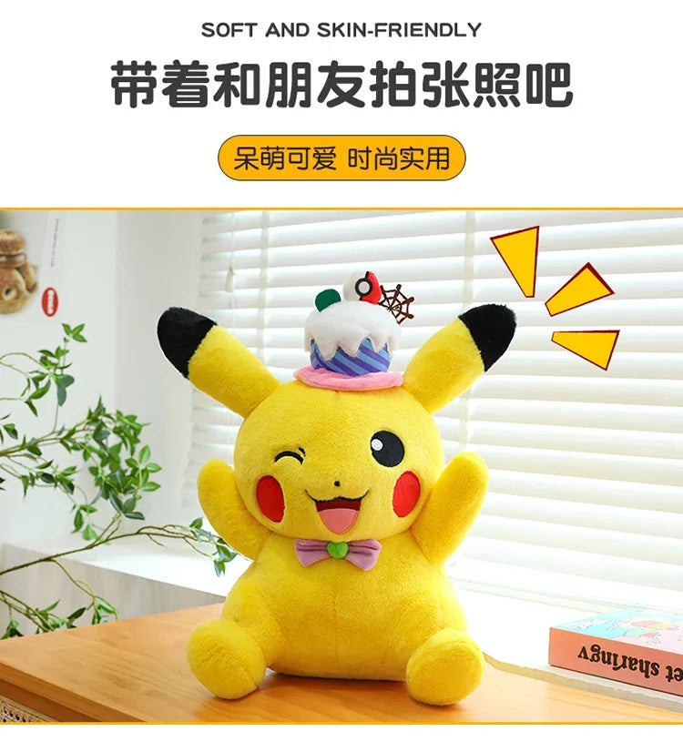 60cm Pokemon Kawaii Pikachu Plush Toy Anime Stuffed Doll Large Pillow Kids Birthday Xmas Gift Pokemon Cake Plushie Arcade