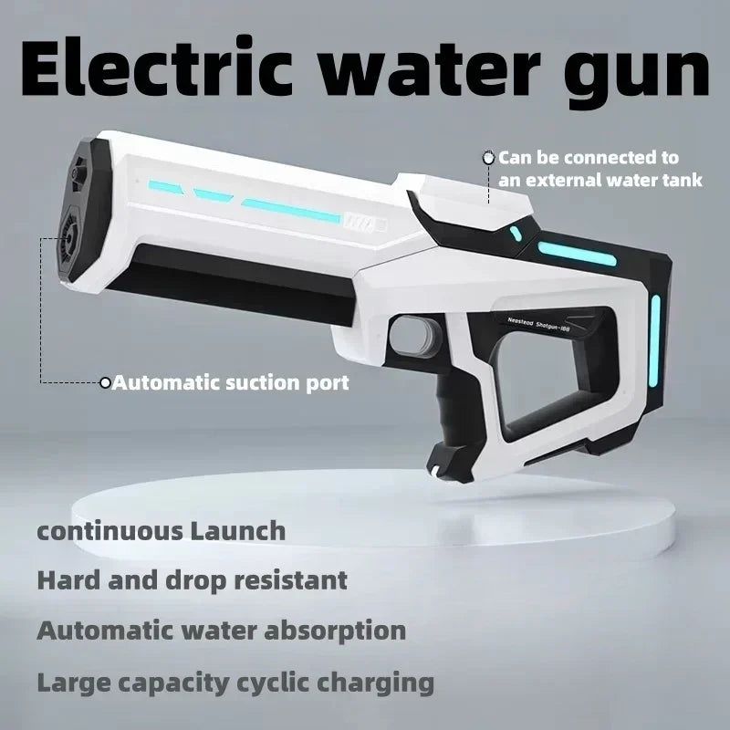 Pulse Electric Continuous Water Gun with Automatic Water Absorption – High-Pressure Rechargeable Water Blaster