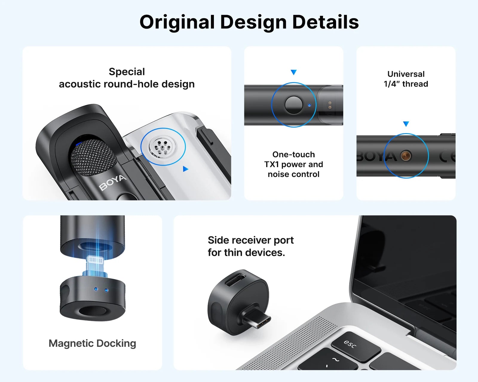 Magic Professional Wireless Lapel Microphone Shotgun/Desktop/Handheld Mic for iPhone Android Camera PC Video Recording