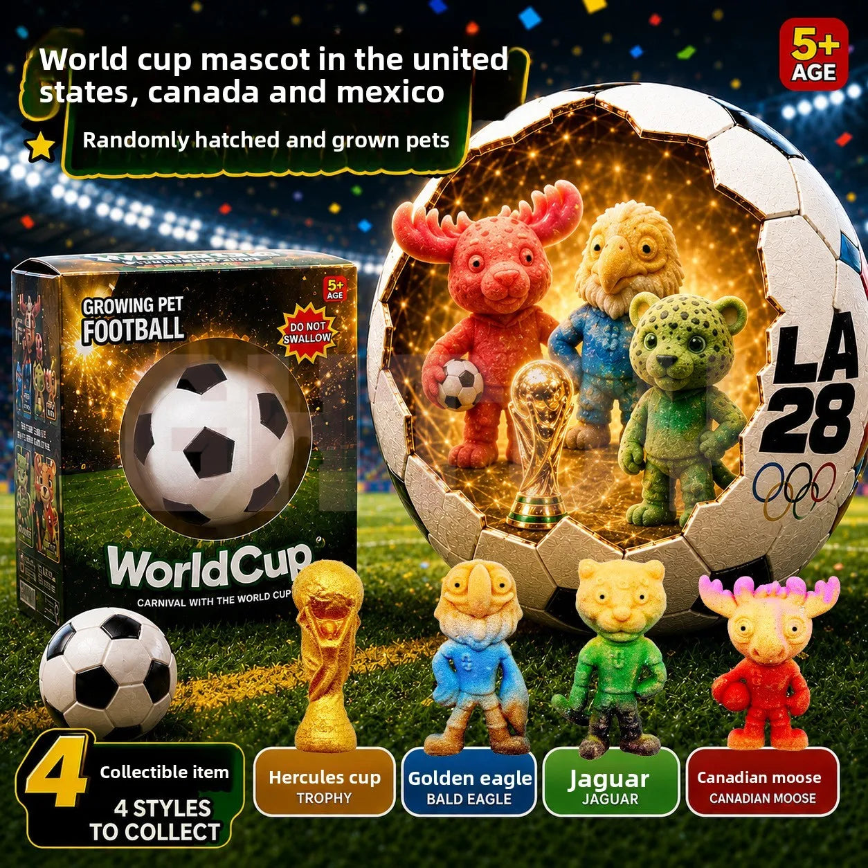 Football Water Growing Surprise Egg Mascot Figure Blind Box Toy