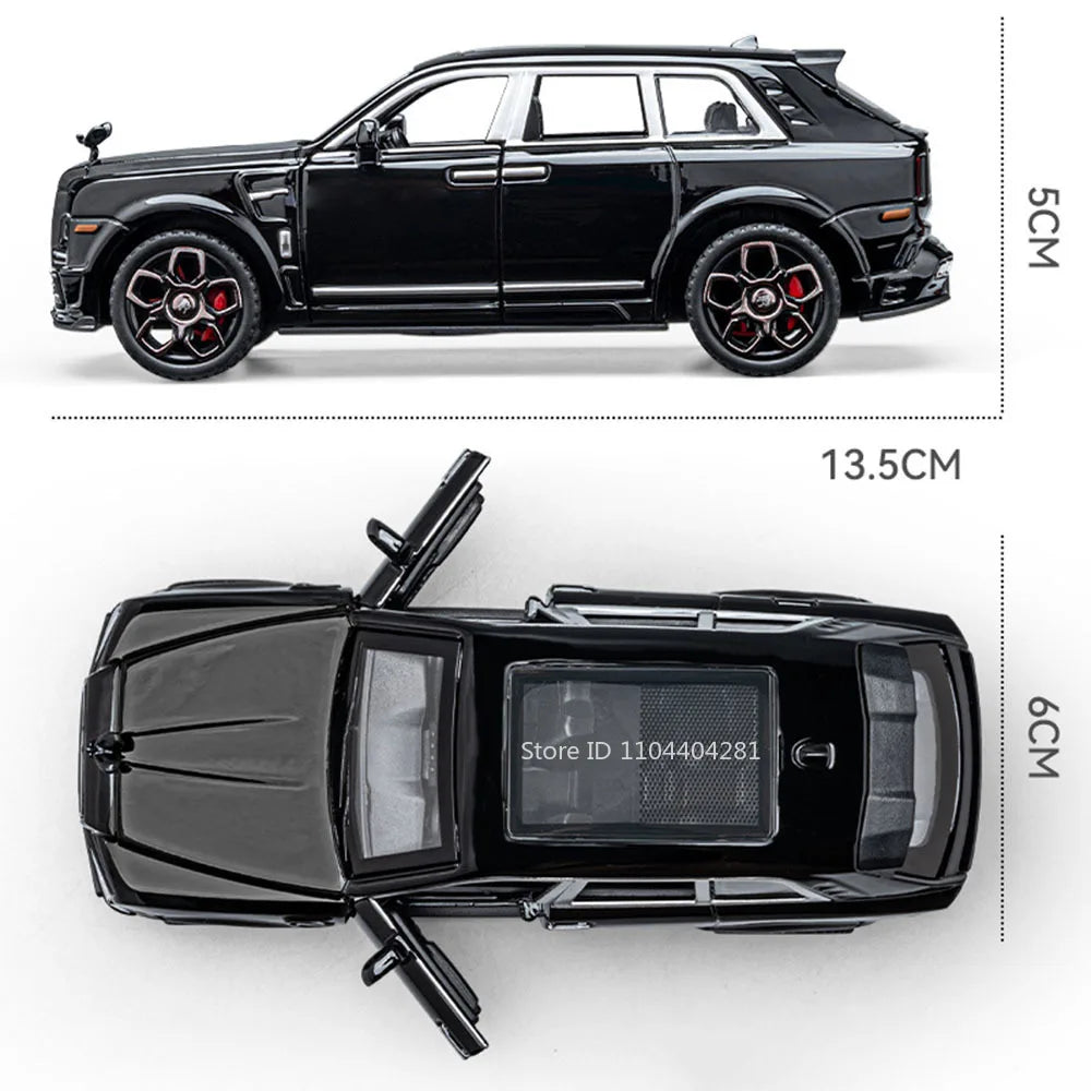 1:36 Rolls-Royce Cullinan 911 Alloy Miniature Model Diecast Toys Car Doors Opened Sound Light Pull Back Vehices Cars Decorations