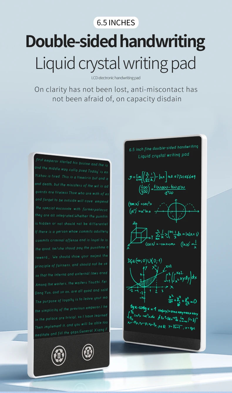 6.5-inch Double-sided Handwriting Full Screen Fine LCD Writing Tablet Liquid Crystal Drawing Board Meeting Content Sketch Pad