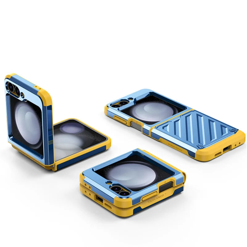 Luxury Armor Plating Thin Matte Phone Case For Samsung Galaxy Z Flip 3 4 5 Z Flip 6 Solid Candy Color Hard Shockproof Back Cover