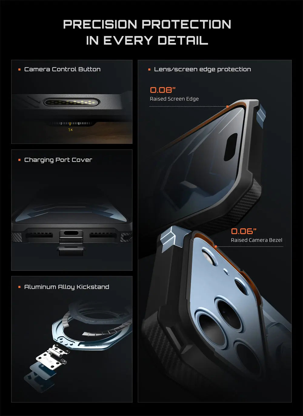 Rugged Magnetic Phone Case with Adjustable Kickstand for iPhone 17 Pro Max and iPhone 18 Pro Max