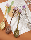 1 Pcs Crystal Head Spoon Vintage Carved Alloy Coffee Spoon Ice Cream Dessert Tea Dining Kitchen Accessories