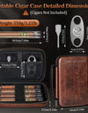 Leather Travel Cigar Humidor with 4 Cigar Tube and Cigar Cutter,Cigar Accessories Gift Set for Men,Lighter not included