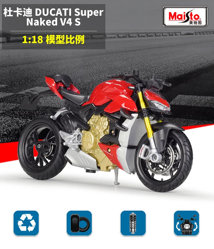 1 18 Scale Ducati Super Naked V4S Diecast Motorcycle Model