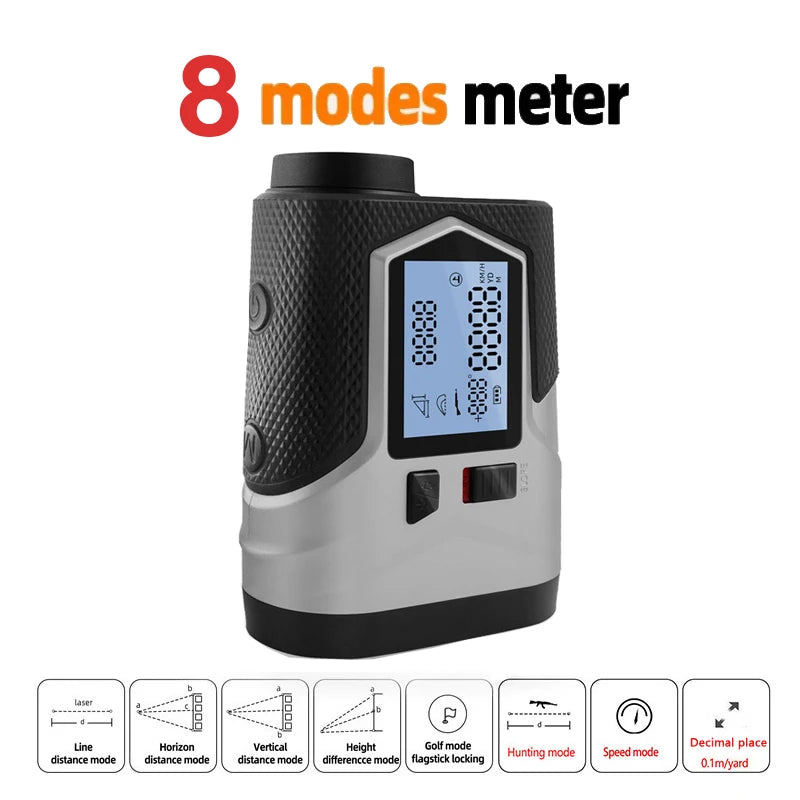 Golf Laser Rangefinder Hunting Rechargeable 1200m 650m Slope Adjusted Flag-Lock Vibration Laser Distance Meter