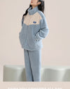Women’s Winter Flannel Pajama Set – Thick, Soft Coral Fleece with Zipper & Oversized Fit