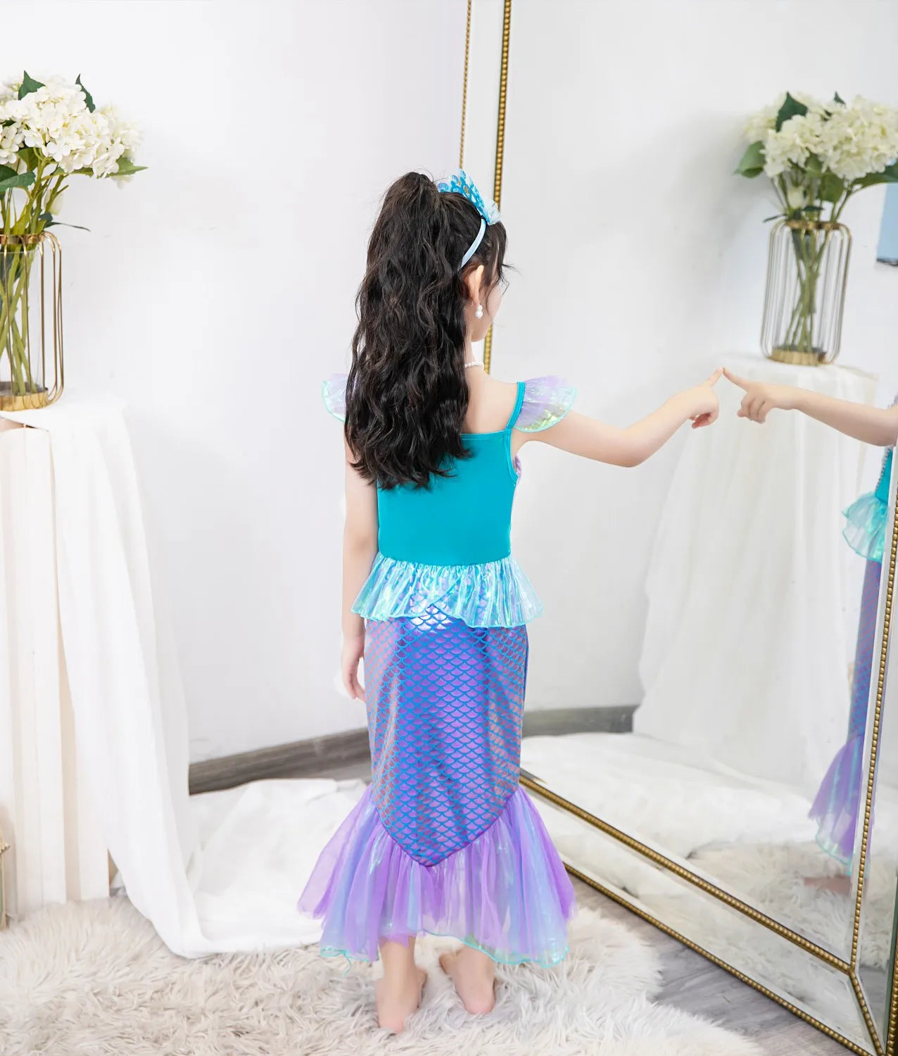 New Girl Dresses Princess Costume Kids Mermaid Cosplay Costume Kids Carnival Birthday Party Prom Costume Party Dresses For girls