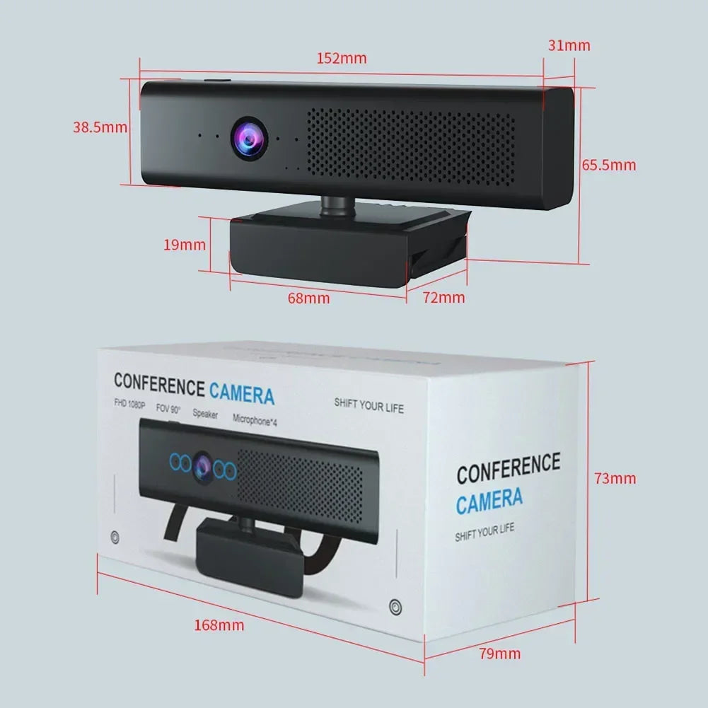 1080P HD Webcam Conference Camera Mini Cam Dual Microphone megnetic Privacy Cover Patented Design for Live Streaming PC Laptop