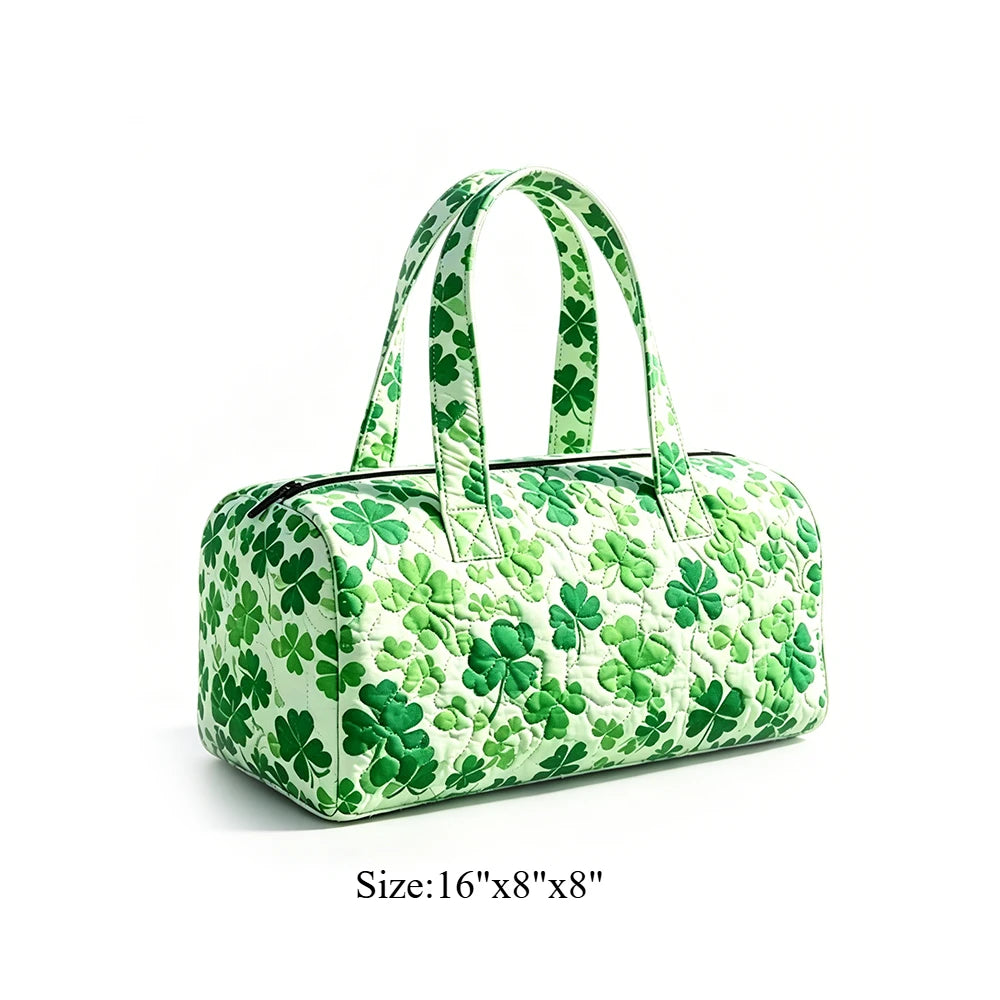 Animal Cow Floral Print Quilted Duffel Bag Weekender Travel Bag Lightweight Overnight Carry On Luggage for Gym Sports Getaway
