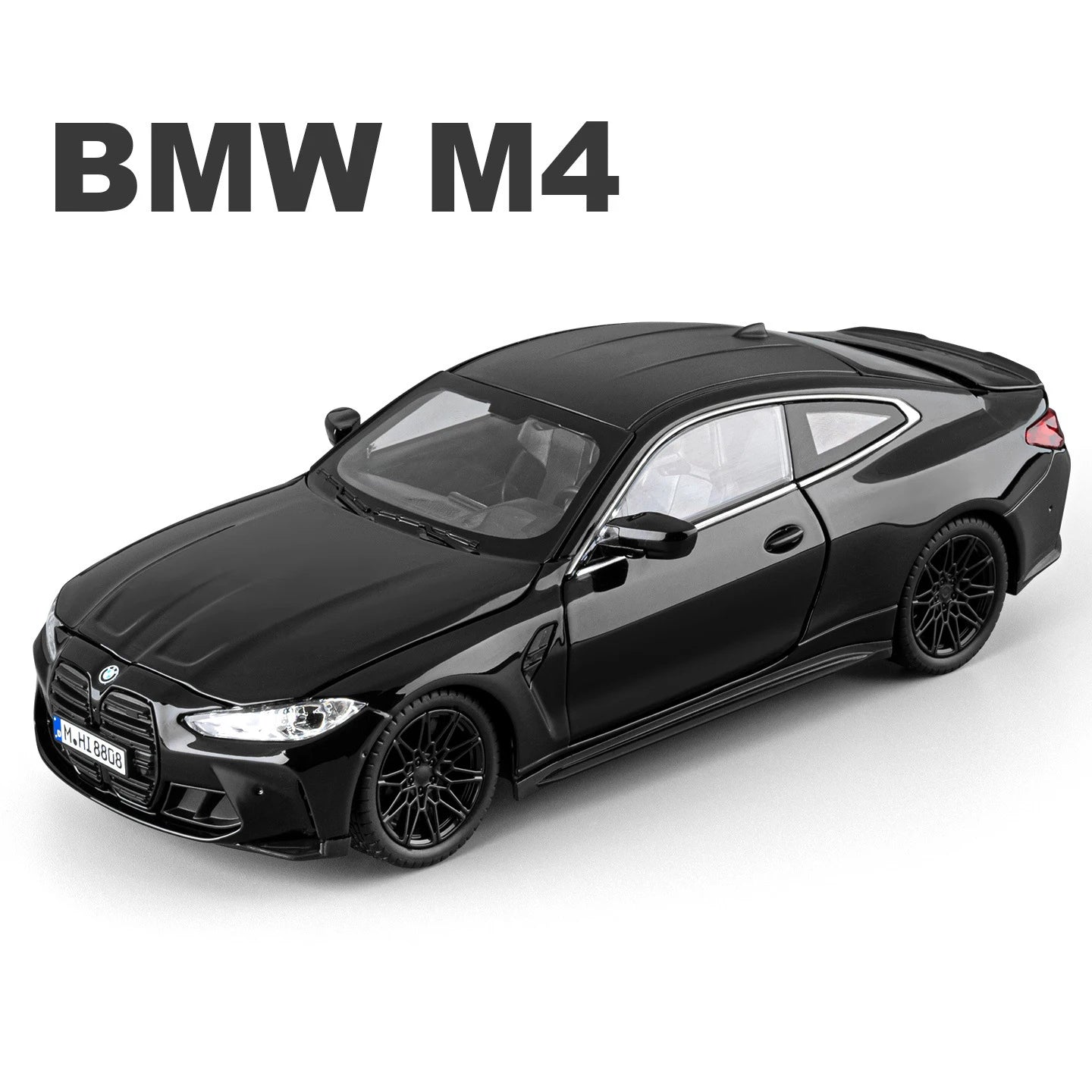 1 24 Scale BMW M4 G82 Supercar Diecast Pull Back Model Car with Sound and Light