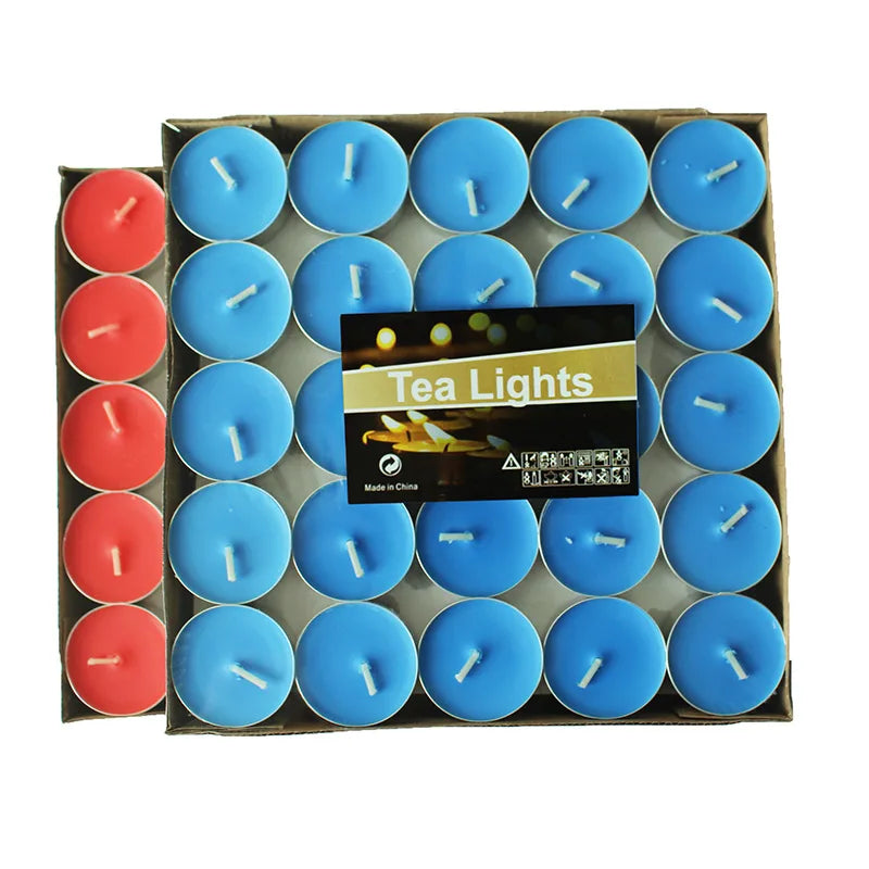 50pcs Tea Lights Scented Candles Set Birthday Romantic Smokeless Atmosphere Anniversaries Wedding Decor Tea Candle Light Tea Wax