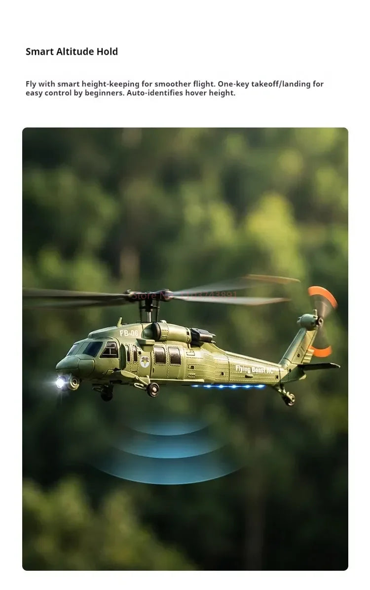 FB06 Black Hawk Remote Control Helicopter 4 Channel Optical Flow Positioning Simulation Model
